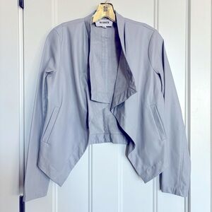 BB Dakota - Gray Faux Leather Waterfall Blazer